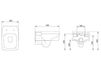 Scheme Wall mounted toilet AeT Italia Square S521 Contemporary / Modern